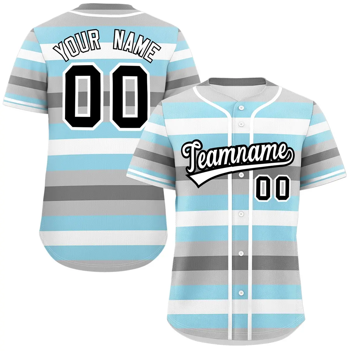 Gray Powder Blue White Demiboy Pride Color Block Baseball Jersey