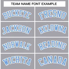 Gray Powder Blue-White Varsity Full-Snap Letterman Jacket 3