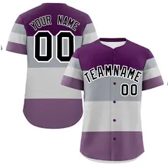 Gray Purple Black Pride Month Color Block Baseball Jersey