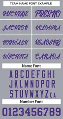 Gray Purple Classic Basketball Jersey 3