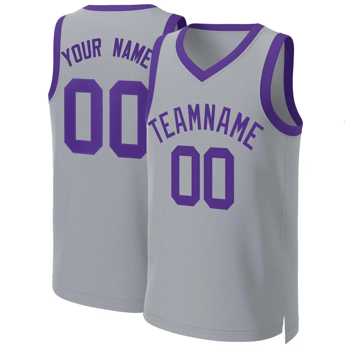 Gray Purple Classic Basketball Jersey