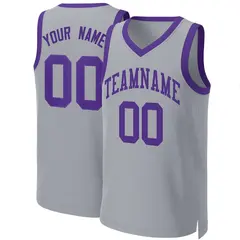 Gray Purple Classic Basketball Jersey 1