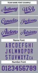 Gray Purple Classic Basketball Jersey 3