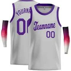 Gray Purple Classic Casual Basketball Jersey