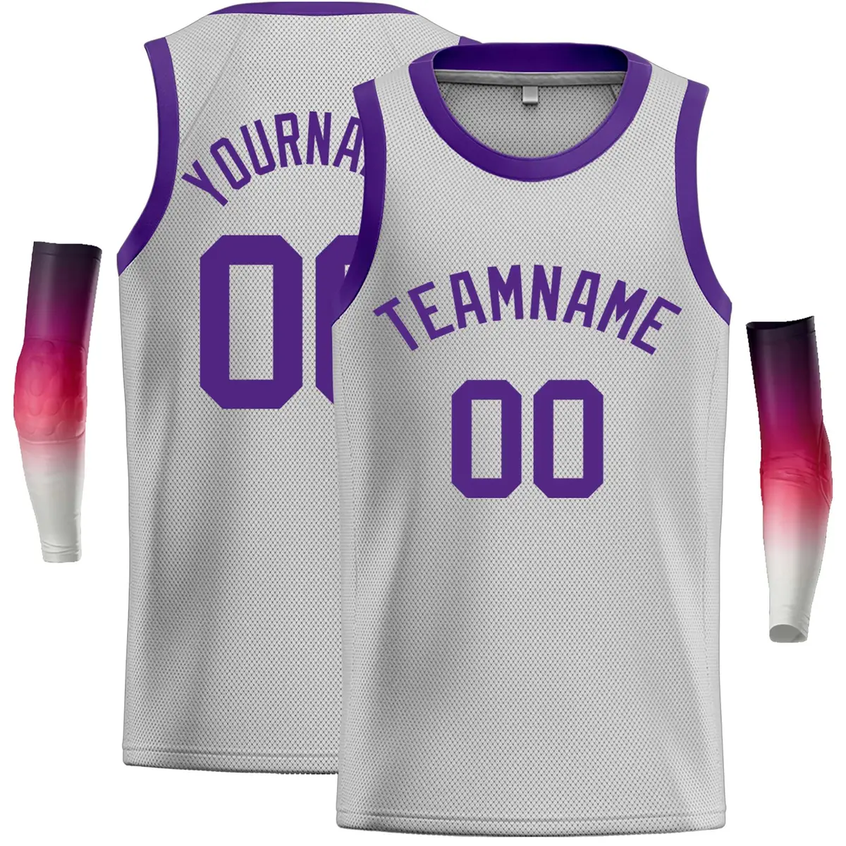 Gray Purple Classic Casual Basketball Jersey