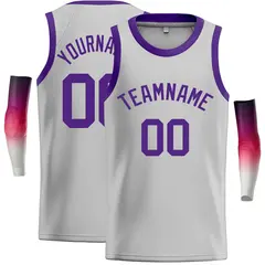 Gray Purple Classic Casual Basketball Jersey