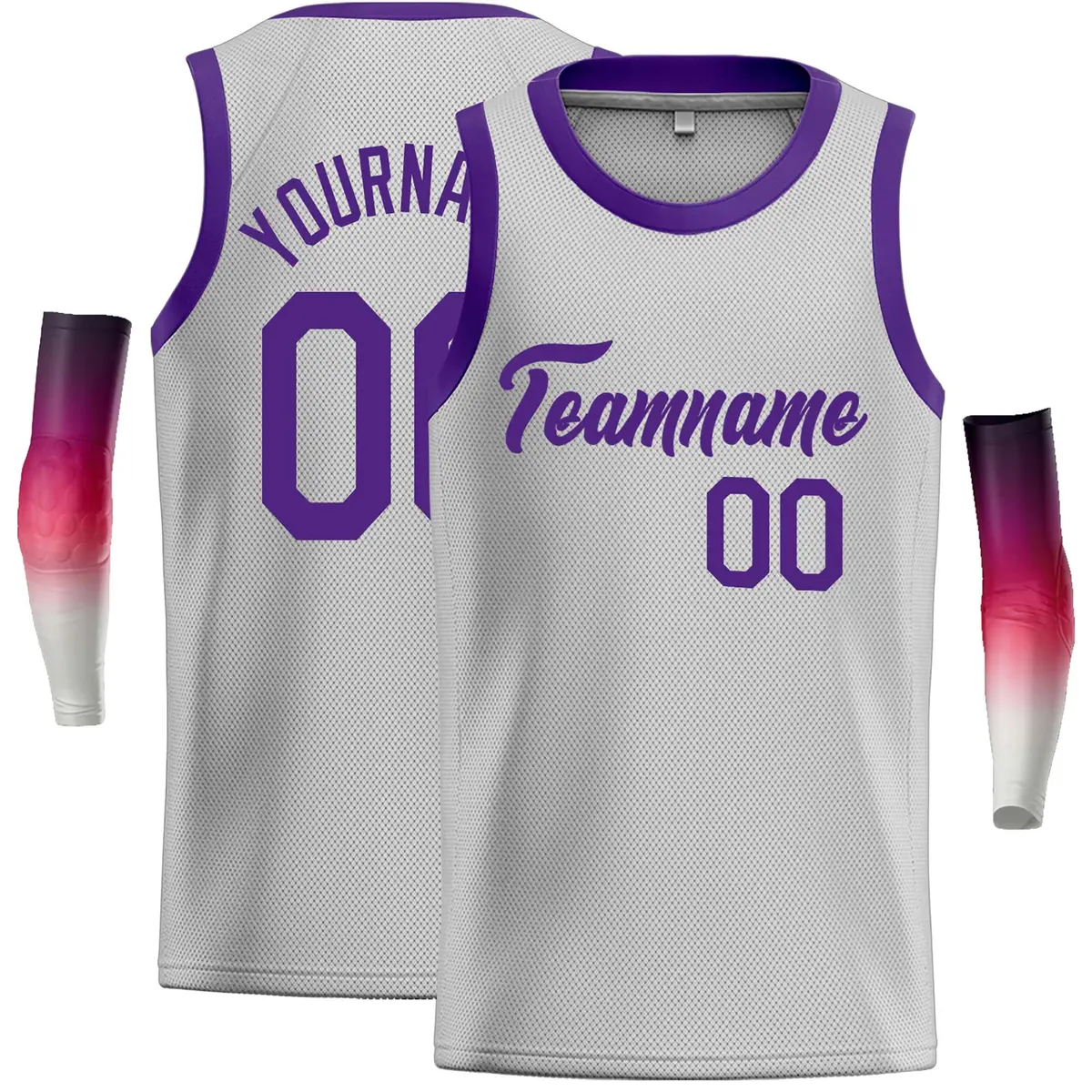 Gray Purple Classic Casual Basketball Jersey