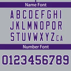 Gray Purple Classic Full Button Baseball Jersey 4