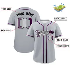 Gray Purple Classic Pride Month Genderless Baseball Jersey 2