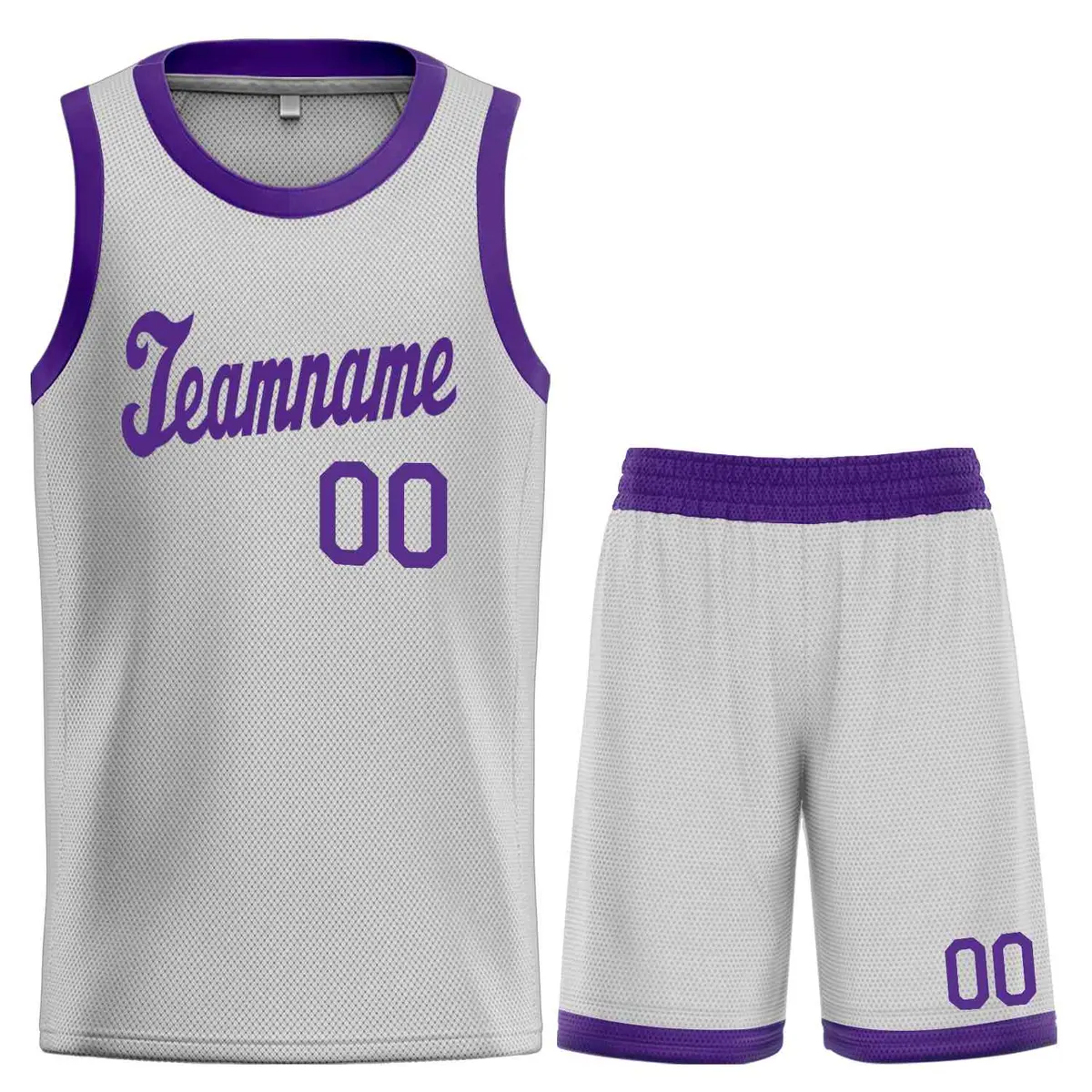Gray Purple Classic Sets Sports Uniform Basketball Jersey