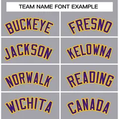 Gray Purple-Gold Classic Varsity Full-Snap Letterman Jacket 3