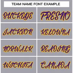 Gray Purple-Gold Classic Varsity Full-Snap Letterman Jacket 3