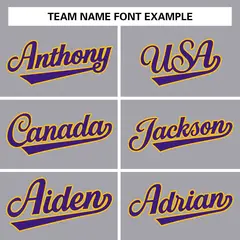 Gray Purple-Gold Classic Varsity Full-Snap Letterman Jacket 3
