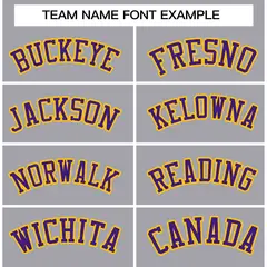 Gray Purple-Gold Classic Varsity Full-Snap Letterman Jacket 3