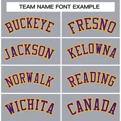 Gray Purple-Gold Classic Varsity Full-Snap Letterman Jacket 5