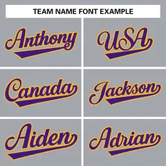 Gray Purple-Gold Classic Varsity Full-Snap Letterman Jacket 5