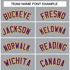 Gray Purple-Gold Classic Varsity Full-Snap Letterman Jacket 5