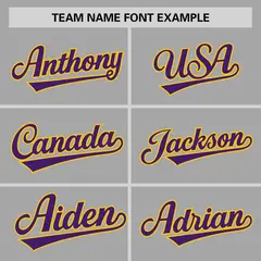 Gray Purple-Gold Raglan Sleeves Authentic Baseball Jersey 3