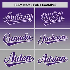 Gray Purple Gradient Authentic Baseball Jersey 3