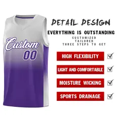 Gray Purple Gradient Basketball Jersey Sports Uniform 2