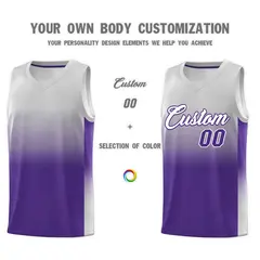 Gray Purple Gradient Basketball Jersey Sports Uniform 3