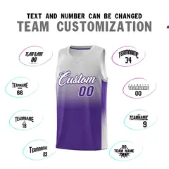 Gray Purple Gradient Basketball Jersey Sports Uniform 4