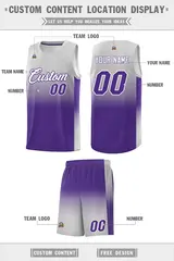 Gray Purple Gradient Basketball Jersey Sports Uniform 5