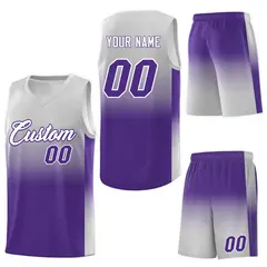 Gray Purple Gradient Basketball Jersey Sports Uniform 7