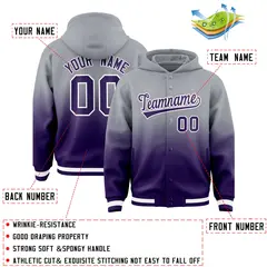 Gray Purple Gradient Letterman Varsity Jacket Hoodie 4