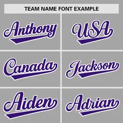 Gray Purple Gradient Side Authentic Baseball Jersey 3