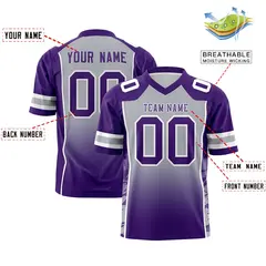Gray Purple Gradient Side Pattern Authentic Football Jersey 2