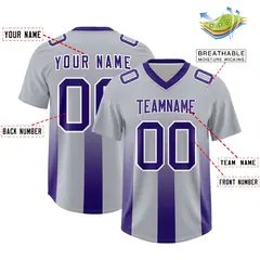 Gray Purple Gradient Vertical Stripe Team Football Jersey 2