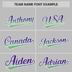 Gray Purple-Green Gradient Varsity Full-Snap Raglan Baseball Jacket 3