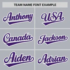 Gray Purple Half Stripe Authentic Baseball Jersey 3