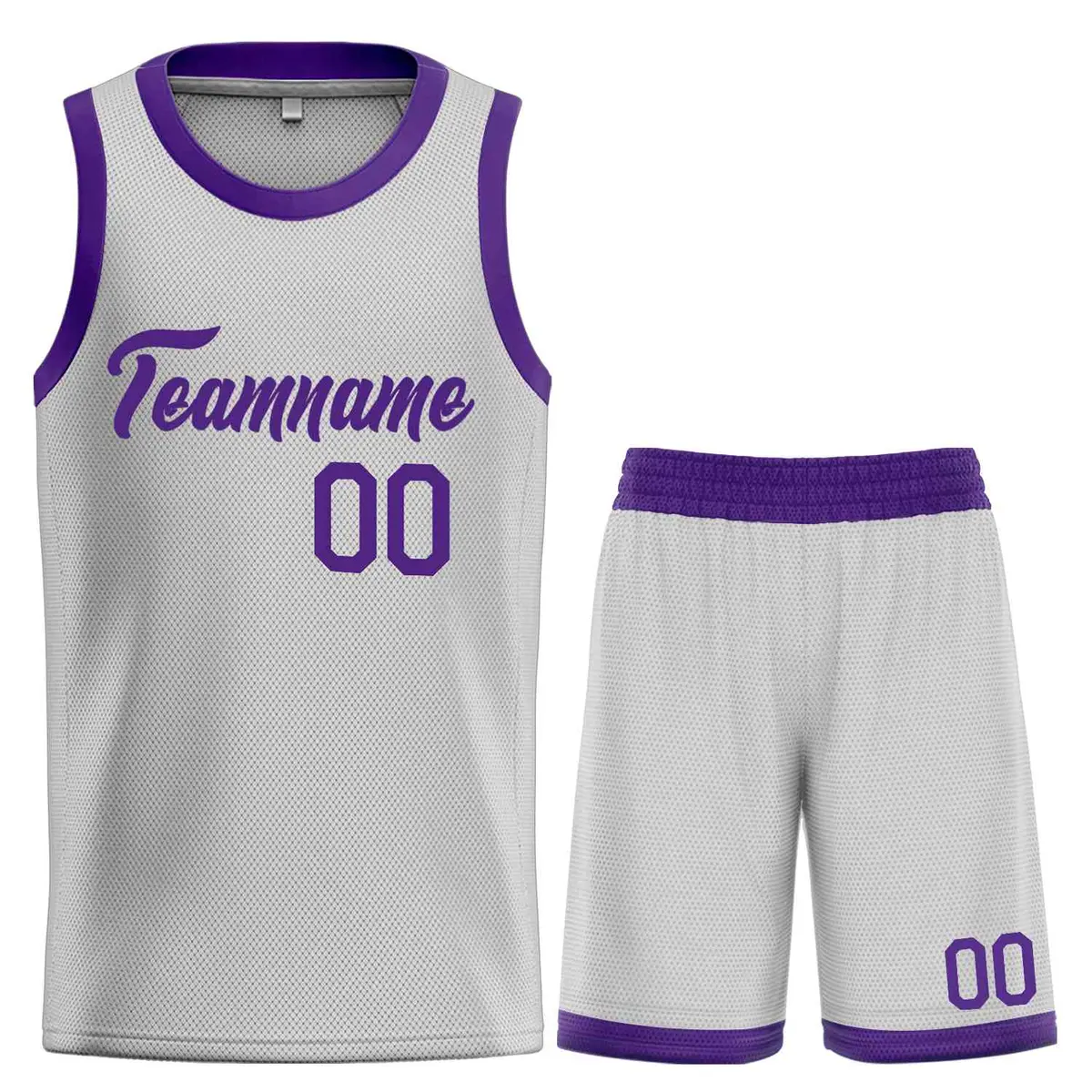 Gray Purple Heal Basketball Jersey Uniform Set