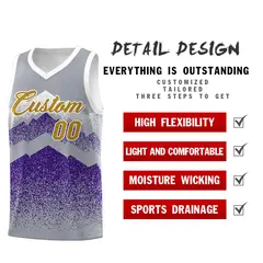 Gray Purple Mountain Fade Gradient Fashion Basketball Jersey 2