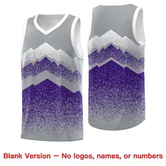 Gray Purple Mountain Fade Gradient Fashion Basketball Jersey 6