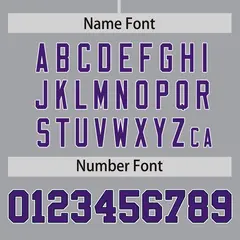 Gray Purple Phonetic Rhythm Authentic Baseball Jersey 4