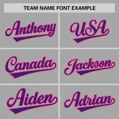 Gray Purple-Pink Raglan Sleeves Authentic Baseball Jersey 3