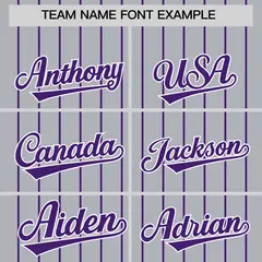 Gray Purple Pinstripe Two-Tone Authentic Baseball Jersey 3