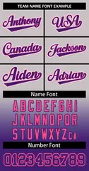Gray Purple Purple-Pink Gradient Two-Button Softball Jersey 3