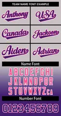 Gray Purple Purple-White Gradient Two-Button Softball Jersey 3