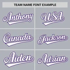 Gray Purple Raglan Pullover Authentic Baseball Jersey 3