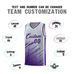Gray Purple Splash Basketball Uniforms for Teams 4