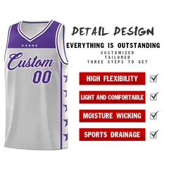 Gray Purple Star Pattern Basketball Jersey Sports Uniform 2