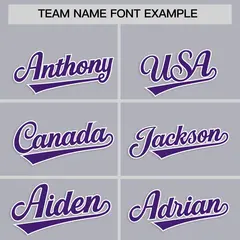 Gray Purple Star Ribbing Authentic Baseball Jersey 3