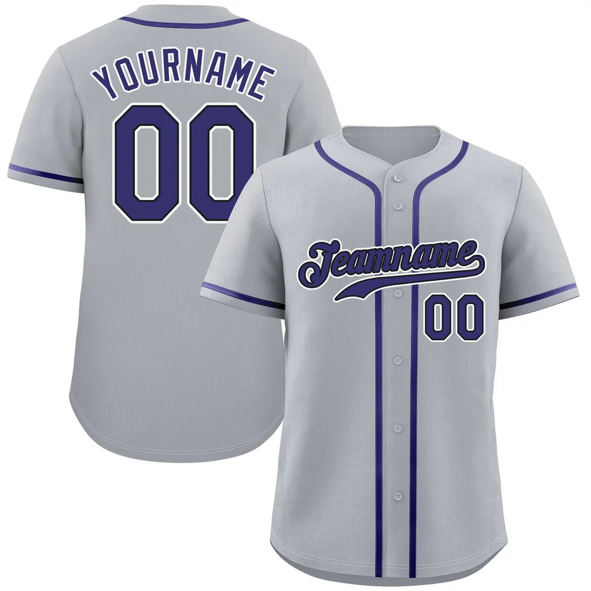 Gray Purple-White Authentic Classic Baseball Jersey