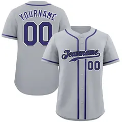 Gray Purple-White Authentic Classic Baseball Jersey 1