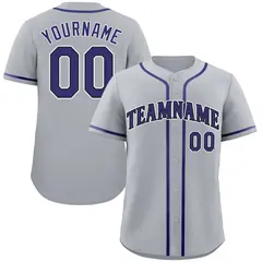 Gray Purple-White Authentic Classic Baseball Jersey 1