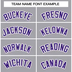 Gray Purple-White Classic Varsity Full-Snap Letterman Jacket 3